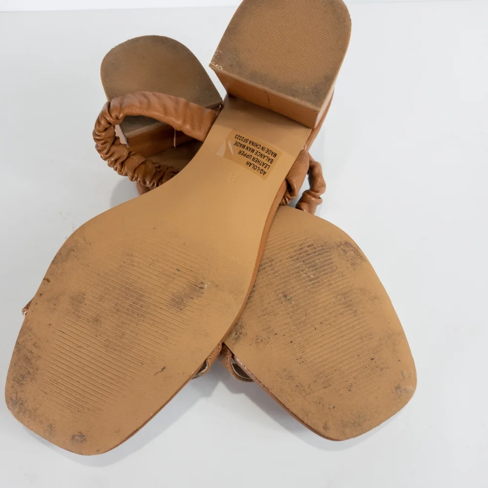 Aqua Lolah Slip On Sandals Tan -8 - Picture 5 of 5